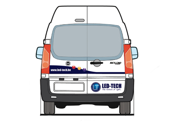 Habillage graphique d’une camionnette pour la société led-tech.