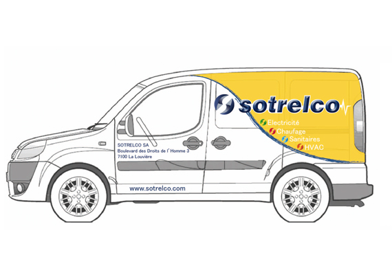 Habillage graphique d’une camionnette pour la société Sotrelco.