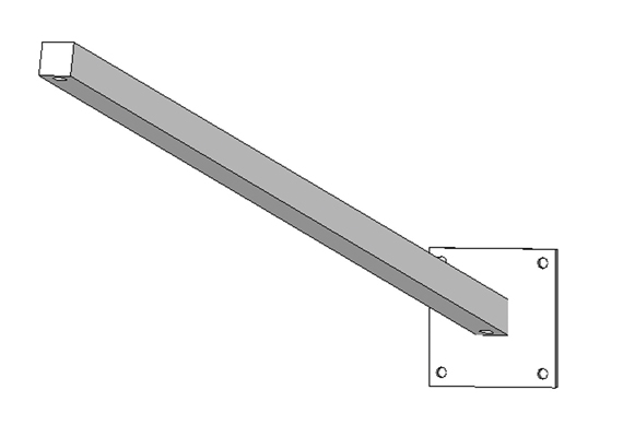 Conception de bras pour des spots en vue d’un chantier pour la société Led-tech.